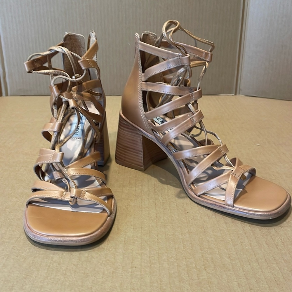 Steve Madden Cherri Strappy Brown Leather Heeled Sandal 8M